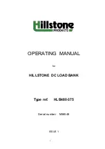 Preview for 1 page of Hillstone HLB480-375 Operating Manual