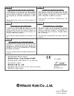 Preview for 30 page of Hitachi Koki C 7U User Manual