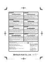 Preview for 144 page of Hitachi Koki G 10SD2 Handling Instructions Manual