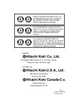 Preview for 96 page of Hitachi CR 18DMR Safety And Instruction Manual