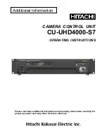 Hitachi CU-UHD4000-S7 Operating Instructions Manual preview