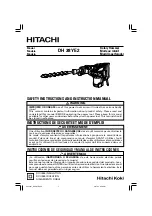 Preview for 1 page of Hitachi DH 38YE2 Safety Instructions And Instruction Manual