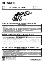 Preview for 1 page of Hitachi G 12SE2 Safety Instructions And Instruction Manual