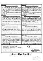 Preview for 12 page of Hitachi G 18SG2 Handling Instructions Manual