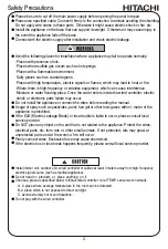 Preview for 4 page of Hitachi HCWA21NEWH Installation And Operation Manual