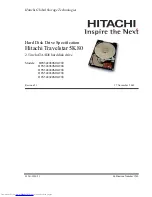 Preview for 3 page of Hitachi HTS548020M9AT00 Specifications