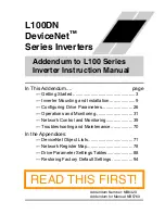 Hitachi L100DN DeviceNet Series Addendum Read This First Manual preview