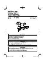 Preview for 1 page of Hitachi NT 65A5 Instruction And Safety Manual