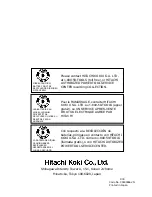 Preview for 72 page of Hitachi P 20DA Instruction Manual And Safety Instructions