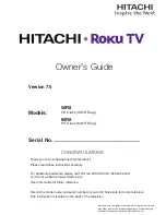 Hitachi Roku TV 50R8 Owner'S Manual preview