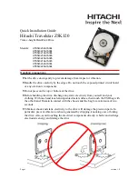 Preview for 1 page of Hitachi Travelstar Z5K320 HTS543232A7A384 Quick Installation Manual