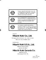 Preview for 32 page of Hitachi UC 14SD Instruction And Safety Manual