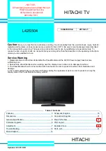 Hitachi ULTRAVISION L42S504 Service Manual preview