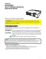 Hitachi X253 - CP XGA LCD Projector User Manual preview