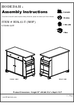 Preview for 1 page of Hodedah HIK 65-T Assembly Instructions Manual