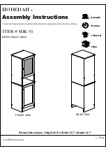 Preview for 1 page of Hodedah HIK 93 Assembly Instructions Manual