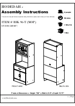 Preview for 1 page of Hodedah HIK 96-T (MOP) Assembly Instructions Manual