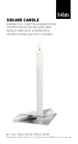 höfats SQUARE CANDLE 00362 Instructions For Use And Care Manual preview