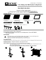 Preview for 1 page of Home Storage Space 4 Tier Rolling Cart With Bamboo Cutting Board A25C-1 Assembly Instructions