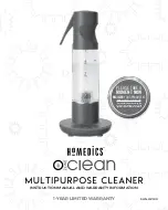 HoMedics Ozone Clean Instruction Manual And  Warranty Information preview