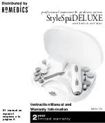 Preview for 2 page of HoMedics StyleSpaDELUXE Instruction Manual