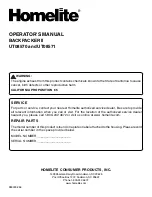 Preview for 18 page of Homelite BACKPACKER II UT08570 Operator'S Manual