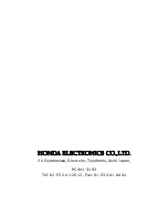 Preview for 39 page of Honda Electronics HE-51C Operation Manual