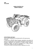 Preview for 3 page of Honda 2000 TRX350TM Fourtrax 350 Owner'S Manual