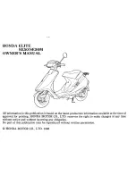 Preview for 3 page of Honda Elite SE50 Owner'S Manual