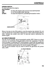 Preview for 13 page of Honda EX3300S Owner'S Manual