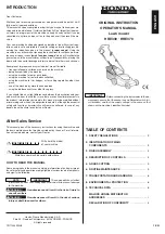 Preview for 1 page of Honda HRE330 Operator'S Manual