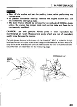 Preview for 41 page of Honda HT3810 Owner'S Manual