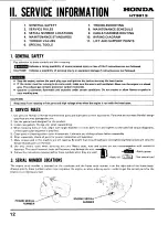 Preview for 12 page of Honda HT3813 Service Manual