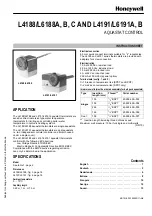 Honeywell AQUASTAT L4188A Instruction Sheet preview