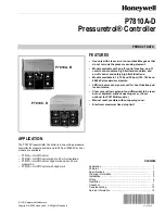 Preview for 1 page of Honeywell Pressuretrol P7810A Product Data