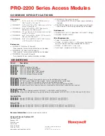 Preview for 4 page of Honeywell PRO22IC Specifications