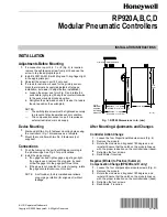 Honeywell RP920A Installation Instructions Manual preview