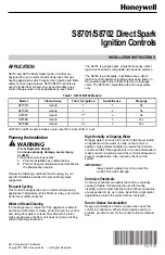 Preview for 1 page of Honeywell S8701 Installation Instructions Manual