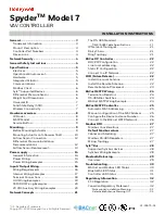 Preview for 1 page of Honeywell Spyder 7 Installation Instructions Manual