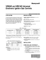 Honeywell VR8245 Installation Instructions Manual preview