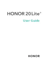 Preview for 1 page of honor 20 Lite User Manual