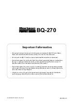 Preview for 1 page of Horizon Fitness BQ-270 Manual