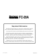 Horizon Fitness FC-20A Manual preview