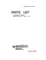 Hoshizaki KN-210D-L Parts List preview