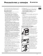 Preview for 21 page of Hotpoint Ariston AQUALTIS AQD1170D 49 Instructions For Installation And Use Manual