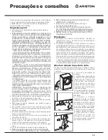 Preview for 35 page of Hotpoint Ariston AQUALTIS AQD1170D 49 Instructions For Installation And Use Manual