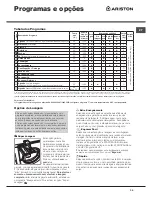 Preview for 39 page of Hotpoint Ariston AQUALTIS AQD1170D 49 Instructions For Installation And Use Manual