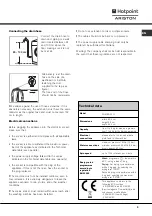 Preview for 3 page of Hotpoint Ariston AQUALTIS AQM8D 29 U Instructions For Installation And Use Manual