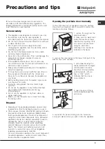 Preview for 9 page of Hotpoint Ariston AQUALTIS AQM8D 29 U Instructions For Installation And Use Manual