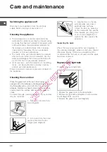 Preview for 22 page of Hotpoint Ariston F 89.1 IX/XA Operating Instructions Manual